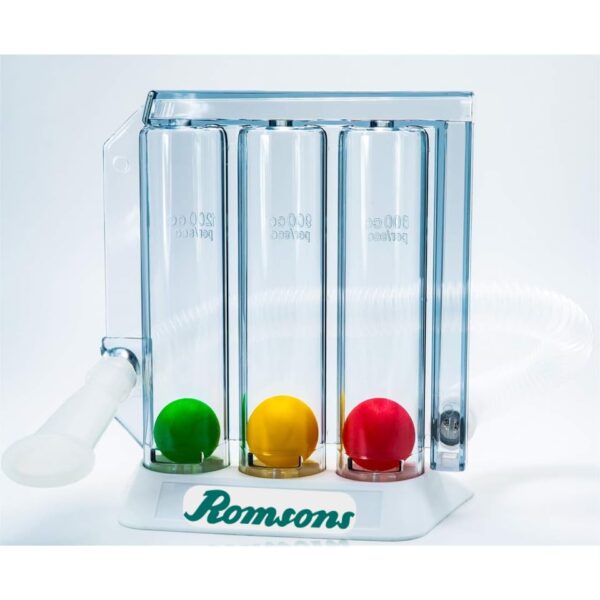 Romsons Deep Breathing Lung Exerciser - 3-chamber Incentive Style Spirometer
