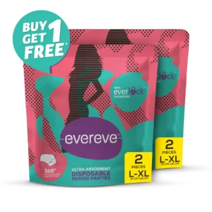 EVEREVE ULTRA ABSORBENT DISPOSABLE PERIOD PANTIES,  2'S PACK (Buy 1 Get 1 )
