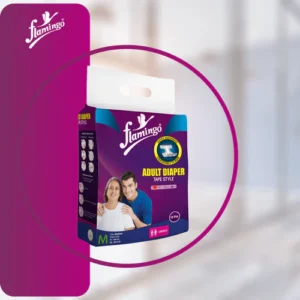 Flamingo Taped Style Adult Diaper Unisex | Adult Dry with Odour Lock and Anti-Bacterial Super Absorbent Core | Prevents Rashes and Infection | Color-White