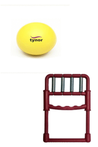 Finger and Hand Grip Exerciser Physiotherapy & Tynor Exercising Ball PU, Yellow (Combo)