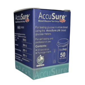 AccuSure Life Blood Glucose Test Strips – 50 Test Pack