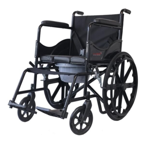 WC2-Custom AccuSure Basic Wheel Chair with U Commode WC2 Foldable Wheelchair