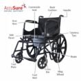 AccuSure Basic Wheel Chair with U Commode WC2 Foldable Wheelchair